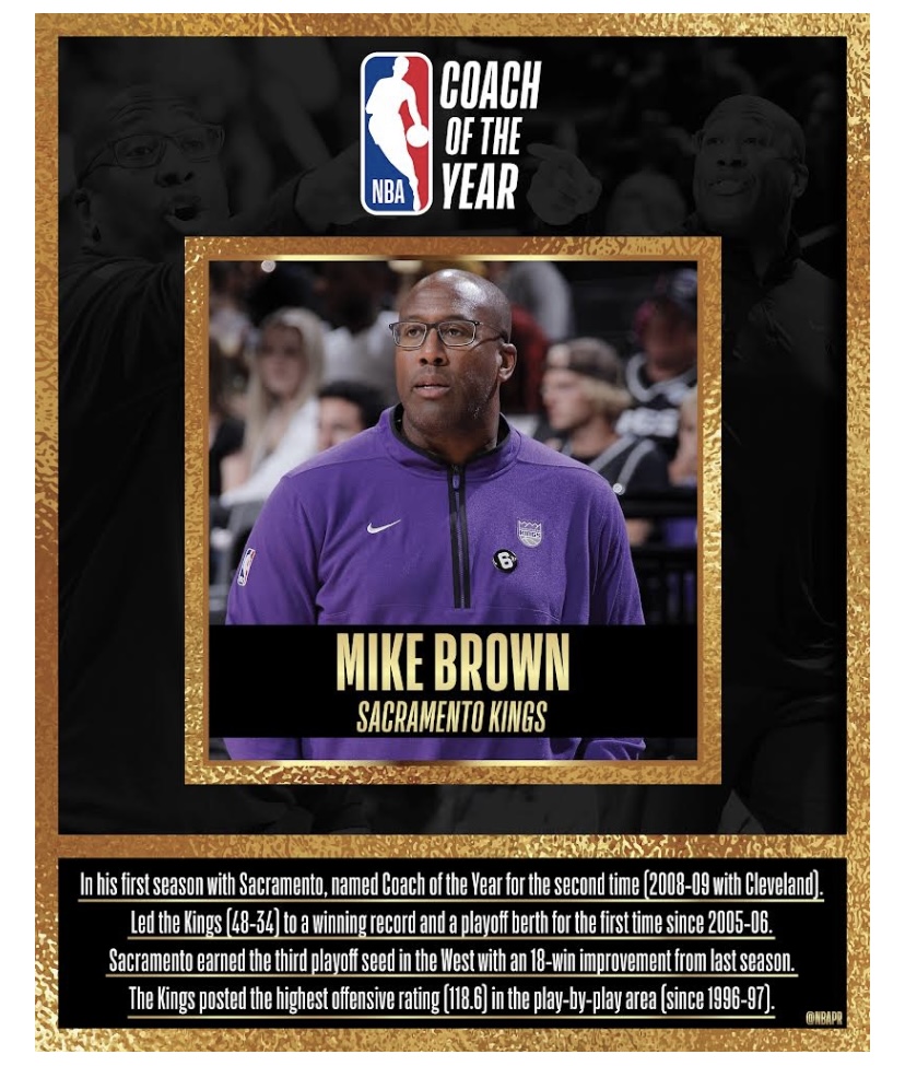 Kings’ Mike Brown Named NBA Coach Of Year - Hoops Wire